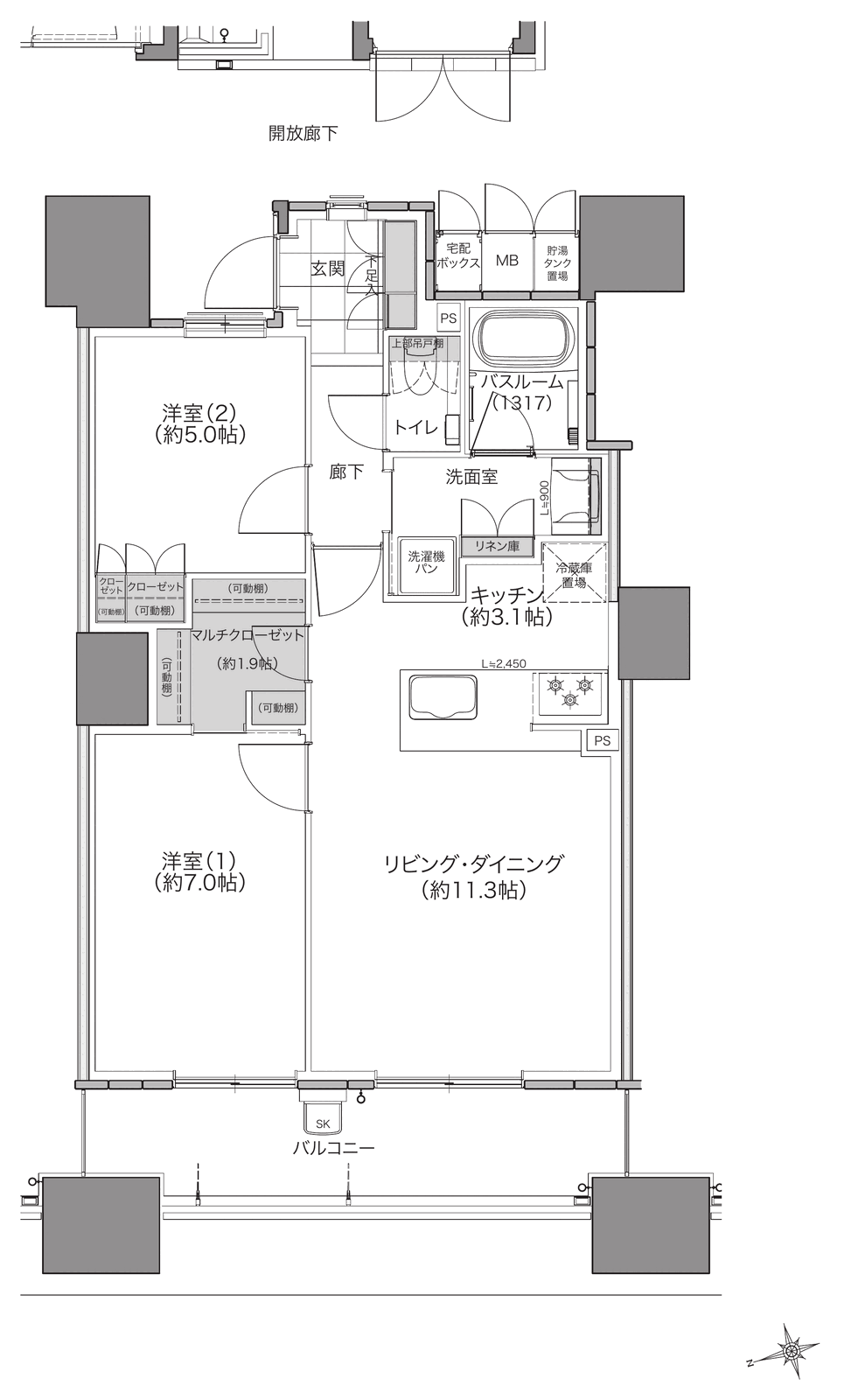 B type 間取り図